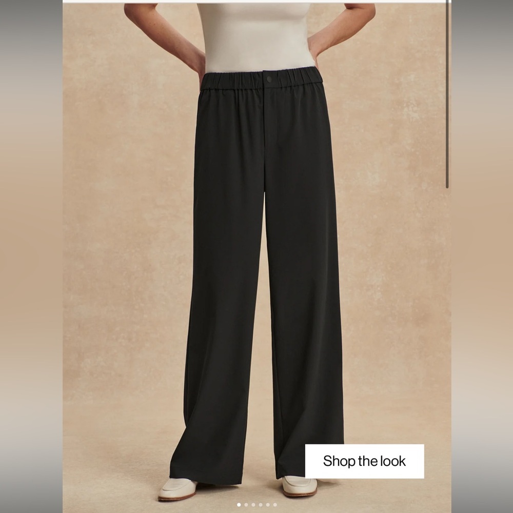 Varley Black High-Rise Wide-Leg Pants